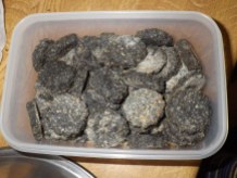 Homemade charcoal biscuits for the dogs