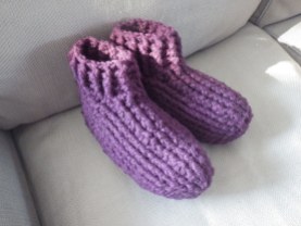 Chunky slippers made from 'Big Brit Woolyknit' yarn
