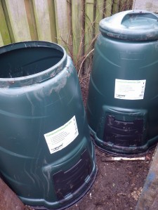 Two 330l compost bins
